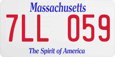 MA license plate 7LL059