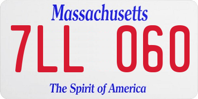 MA license plate 7LL060
