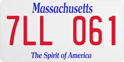 MA license plate 7LL061