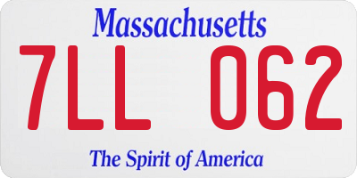 MA license plate 7LL062