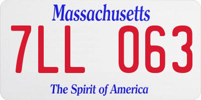 MA license plate 7LL063