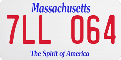 MA license plate 7LL064