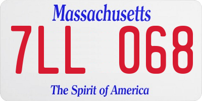 MA license plate 7LL068