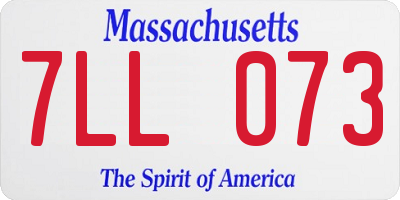 MA license plate 7LL073