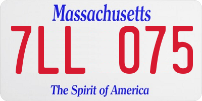 MA license plate 7LL075