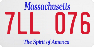 MA license plate 7LL076