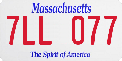 MA license plate 7LL077
