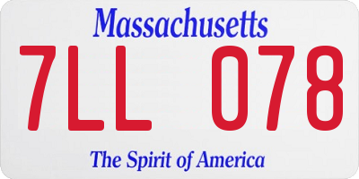 MA license plate 7LL078