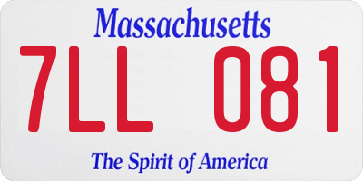 MA license plate 7LL081