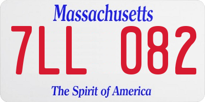 MA license plate 7LL082