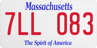 MA license plate 7LL083
