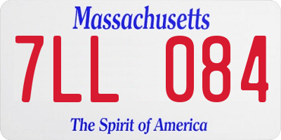 MA license plate 7LL084