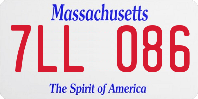 MA license plate 7LL086