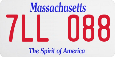 MA license plate 7LL088