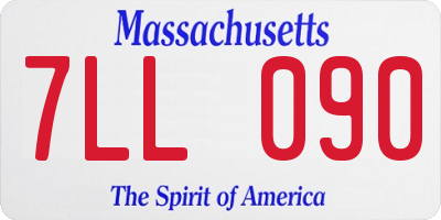 MA license plate 7LL090