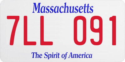 MA license plate 7LL091