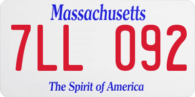 MA license plate 7LL092