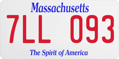 MA license plate 7LL093