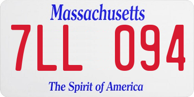 MA license plate 7LL094