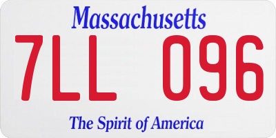 MA license plate 7LL096