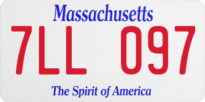 MA license plate 7LL097