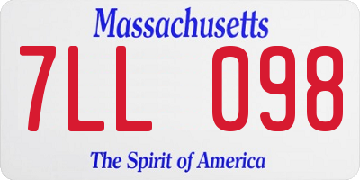 MA license plate 7LL098
