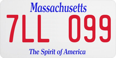 MA license plate 7LL099