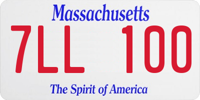 MA license plate 7LL100