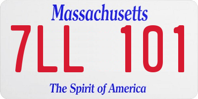 MA license plate 7LL101