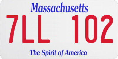 MA license plate 7LL102