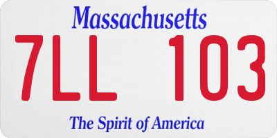 MA license plate 7LL103