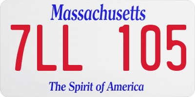MA license plate 7LL105