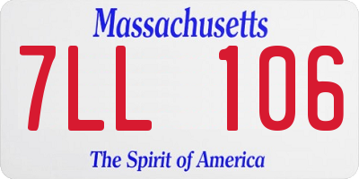 MA license plate 7LL106