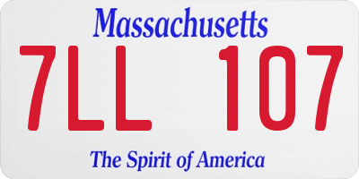 MA license plate 7LL107