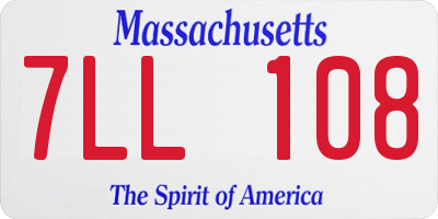 MA license plate 7LL108