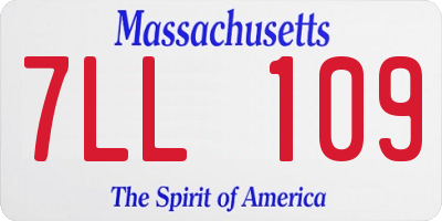 MA license plate 7LL109