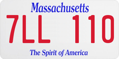 MA license plate 7LL110