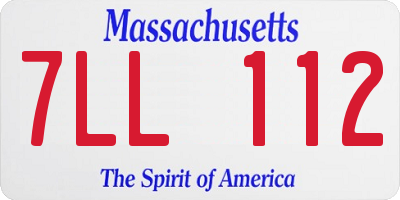 MA license plate 7LL112