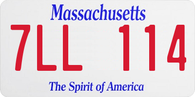 MA license plate 7LL114