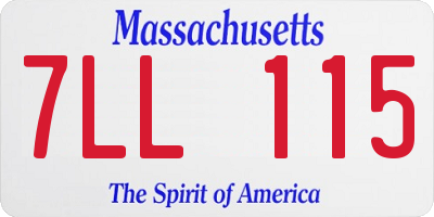 MA license plate 7LL115