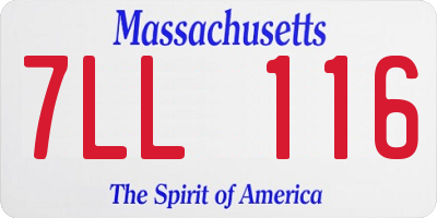 MA license plate 7LL116