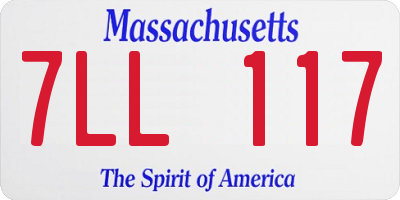 MA license plate 7LL117