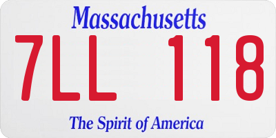 MA license plate 7LL118