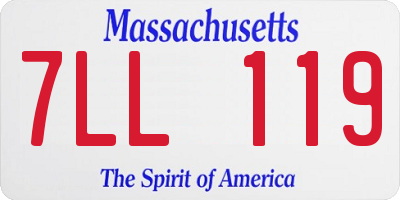 MA license plate 7LL119