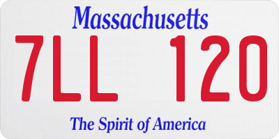 MA license plate 7LL120