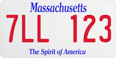 MA license plate 7LL123