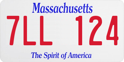 MA license plate 7LL124