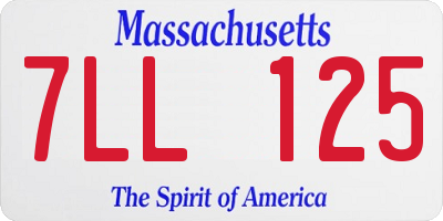 MA license plate 7LL125