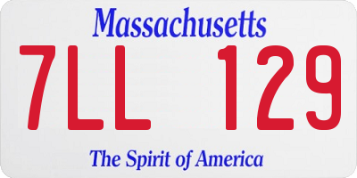 MA license plate 7LL129