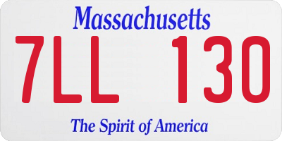 MA license plate 7LL130